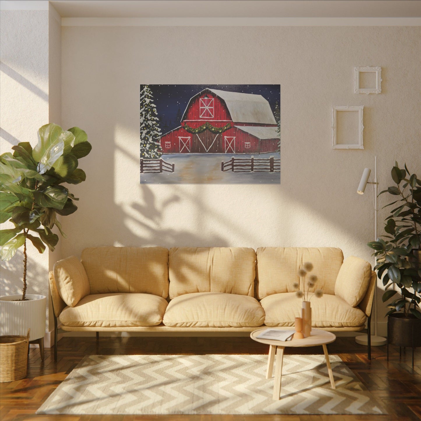 Christmas Barn Giclée Print Canvas