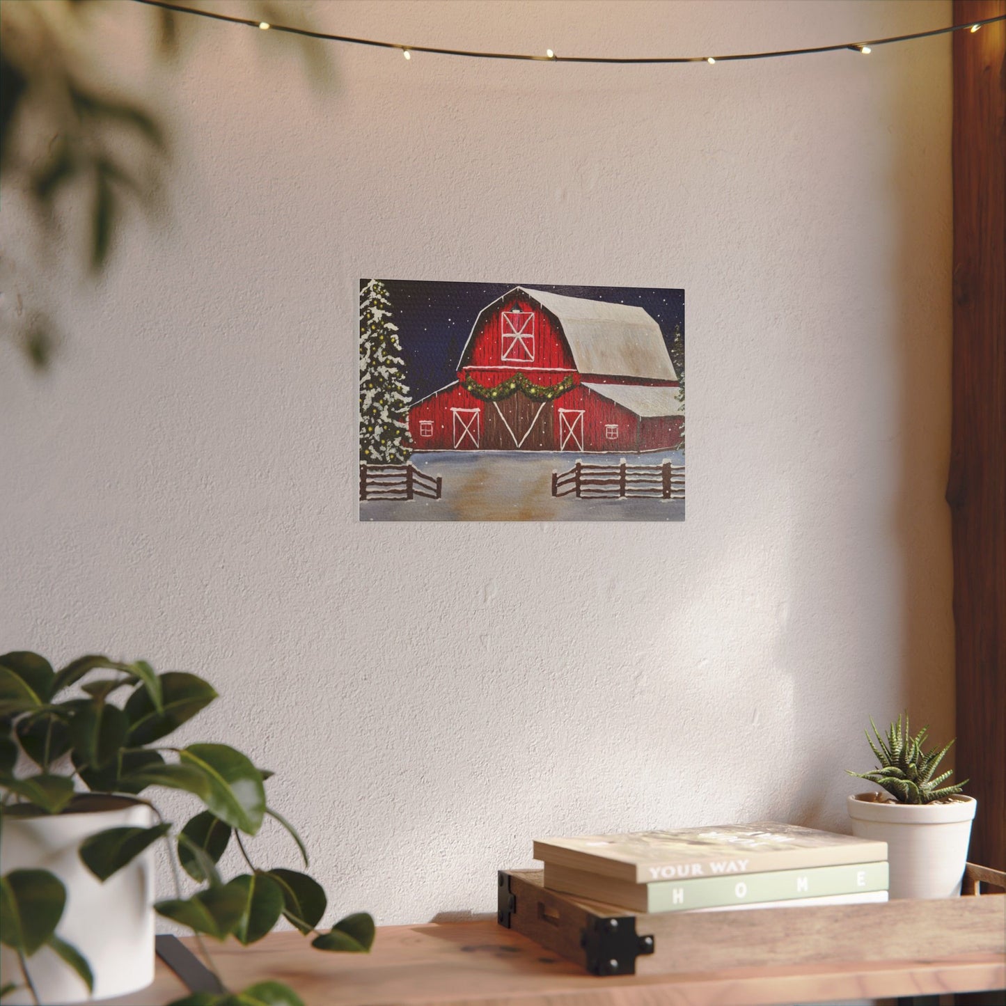 Christmas Barn Giclée Print Canvas