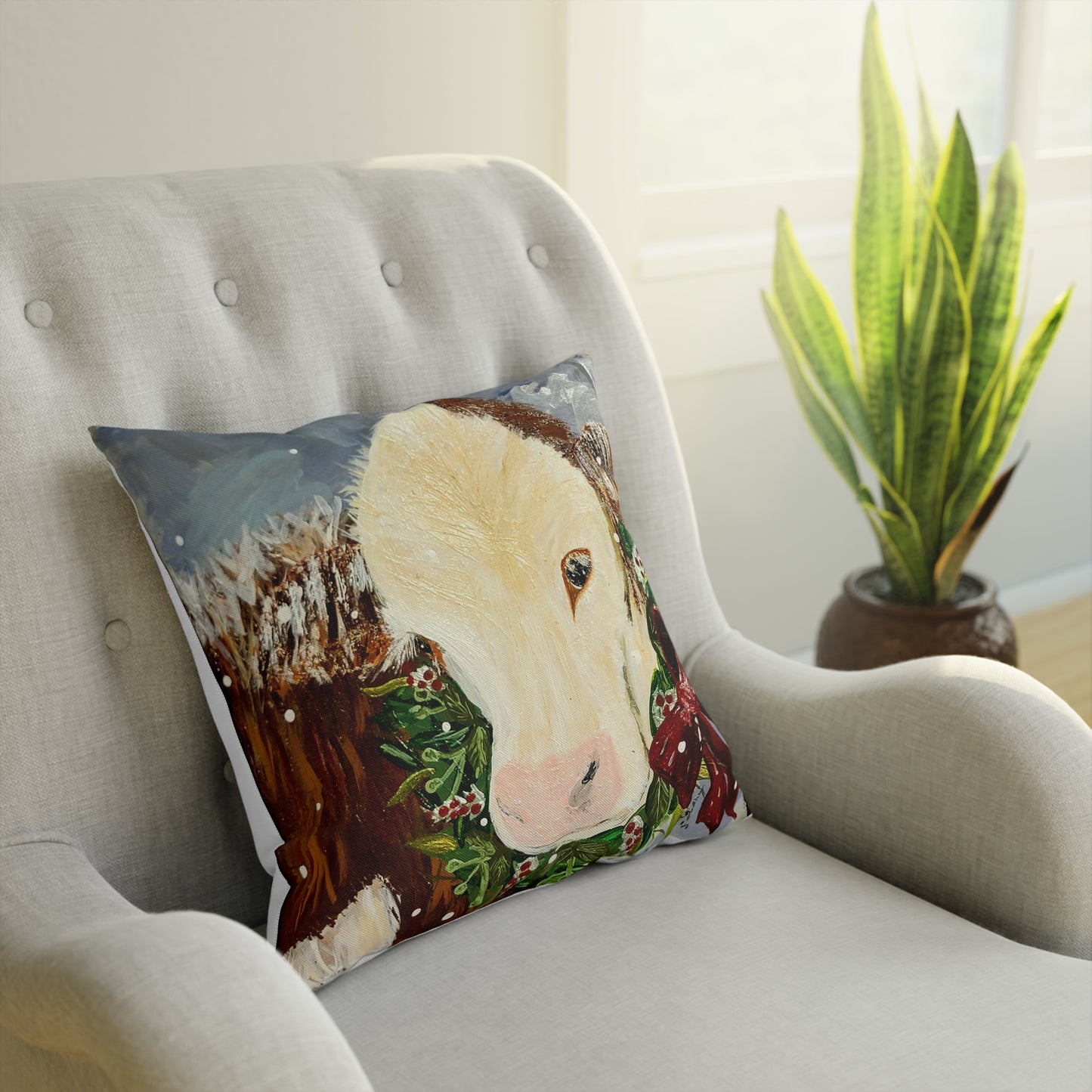 Christmas Hereford Pillow