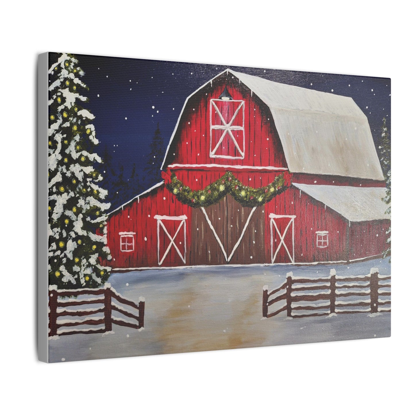 Christmas Barn Giclée Print Canvas