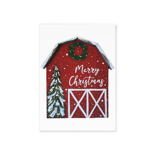 Merry Christmas Barn Holiday Cards (One-sided print)