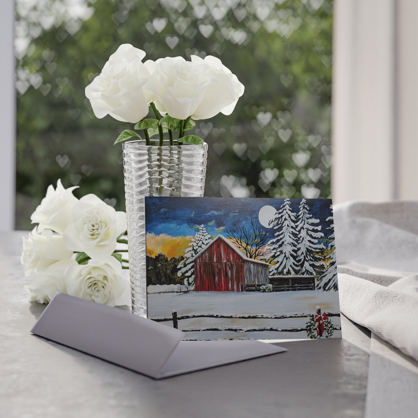 Snowy Barn Holiday Cards (One-sided print)
