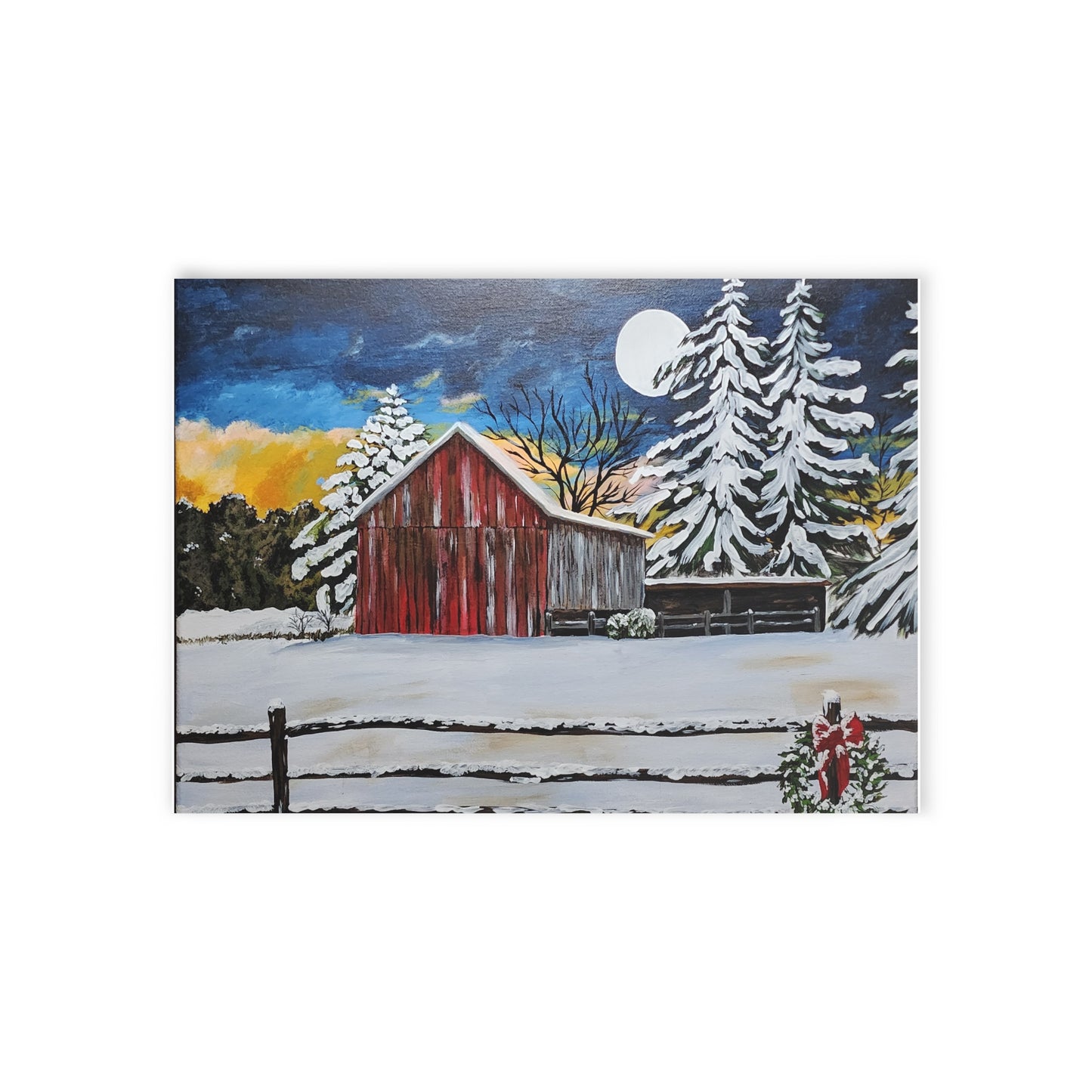 Snowy Barn Holiday Cards (One-sided print)