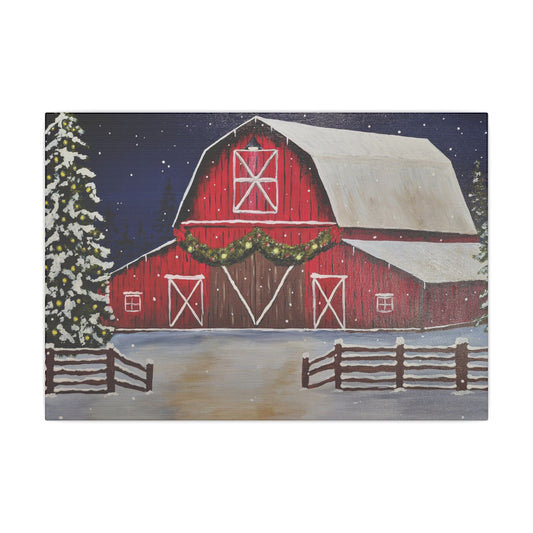 Christmas Barn Giclée Print Canvas