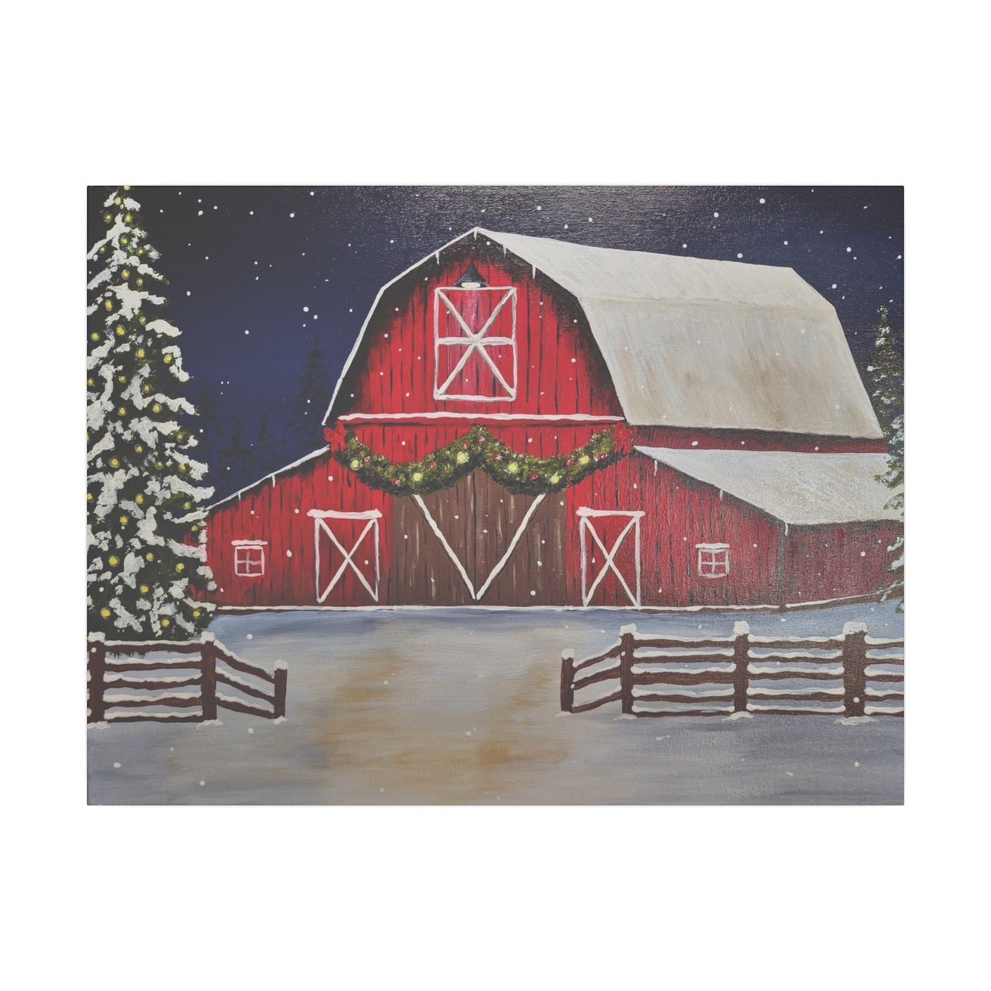 Christmas Barn Giclée Print Canvas