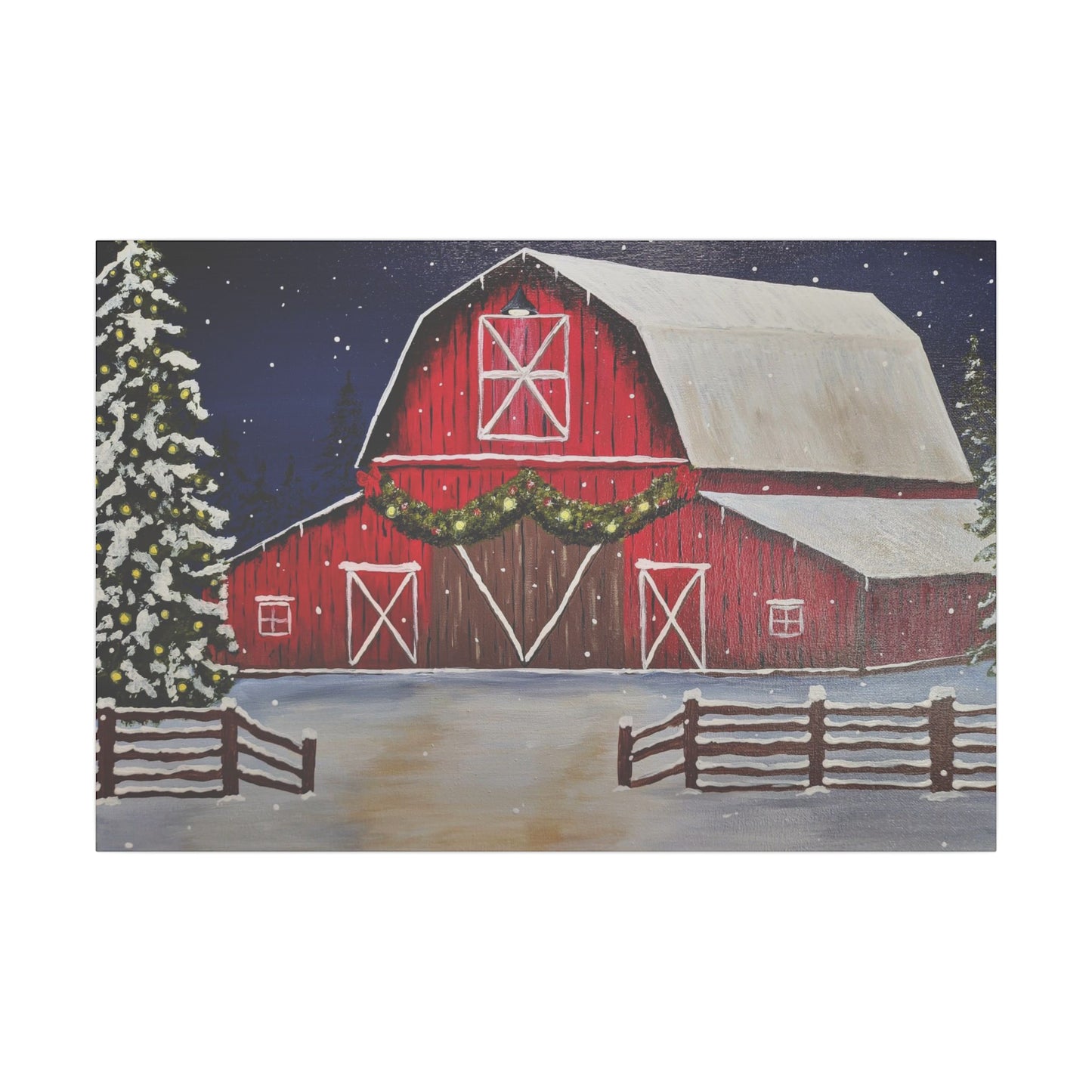Christmas Barn Giclée Print Canvas